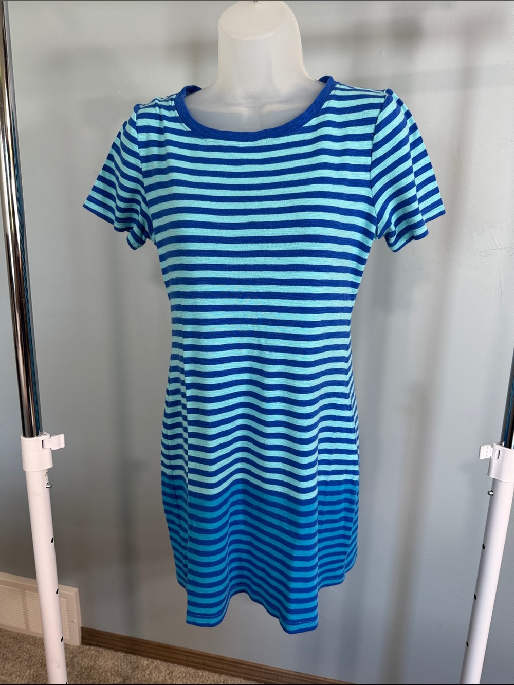 Tommy Bahama Blue and Turquoise Striped Swim Coverup